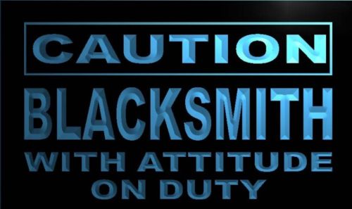 Caution Blacksmith Attitude Neon Light Sign